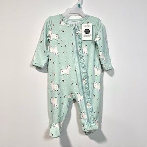 🟠5/$25 NEW George Unicorn Sleeper w/ Ruffle Detailing (size 3-6M)
